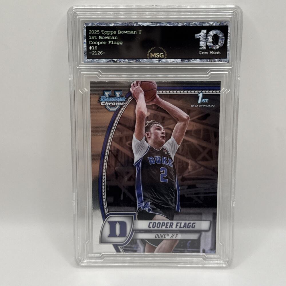 2024 Bowman Chrome U #16 Cooper Flagg 1st Rookie RC 1st Bowman Graded 10 Duke